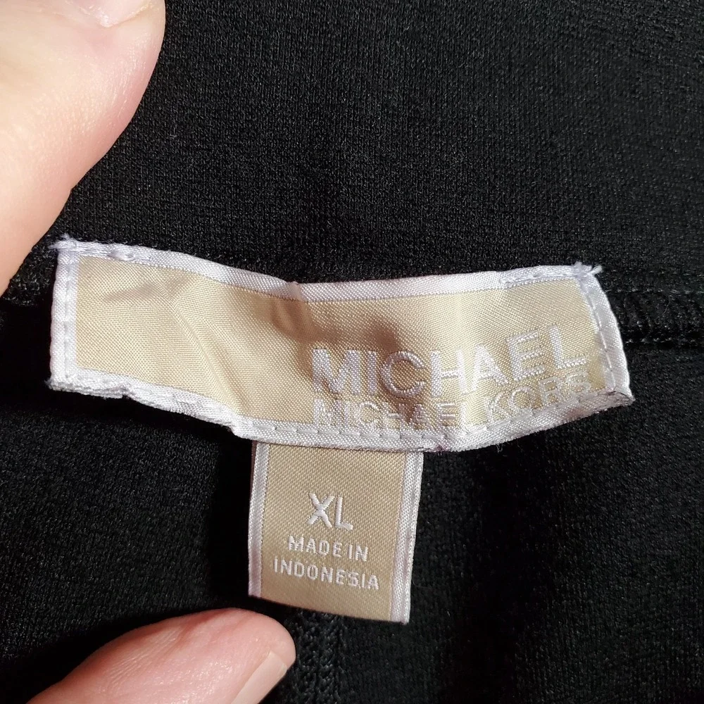 Michael Kors Pants Womens XL Black Pull On Stretch Slim Fit Minimal Classic - Picture 6 of 8